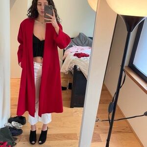 Elegant Red Trench Coat for Women